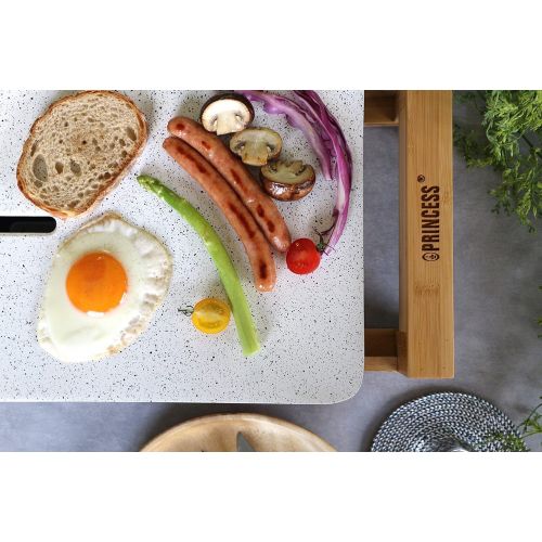  Princess PRINCESS Electric Griddle Table Grill Stone (White)【Japan Domestic genuine products】