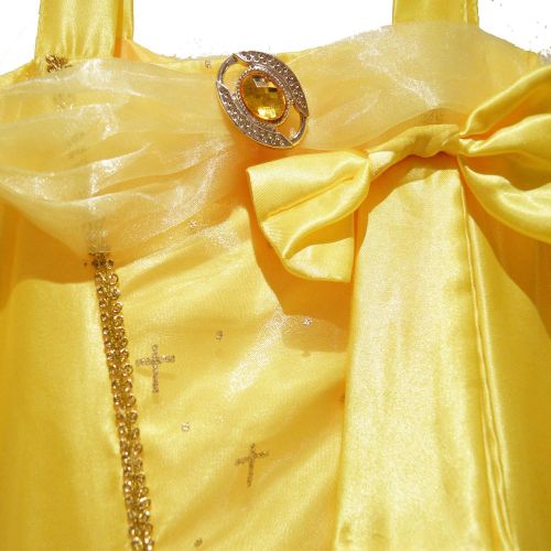  Princess Nori Princess Belle Dress Beauty and The Beast Princess Dress (Large fits 5t/6t) Satin Organza Cotton Blend