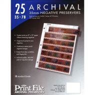 Print File Archival Storage Sheets 35-7B25 for 35mm Film Negatives 7 Strips 25 Pack