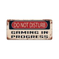 PrintCrafted Do Not Disturb: Gaming in Progress | Gaming Gift For Gamers | Vintage Door Sign | Man Cave Decor