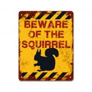 /PrintCrafted Beware of the Squirrel | Metal Sign | Vintage Effect