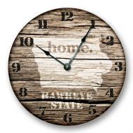 PrintTypes IOWA State HOMELAND CLOCK - Hawkeye State - Large 10.5 Wall Clock - Printed Wood Image - IA_FT