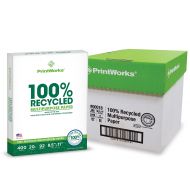 PrintWorks Printworks 100 Percent Recycled Multipurpose Paper, 20 Pound, 92 Bright, 8.5 x 11 Inches, 2400 sheets (00018C)