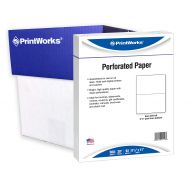 PrintWorks Professional PrintWorks Half Sheet Perforated Paper, 8.5 x 11, 20 lb, 2500 Sheets, White (04116C)