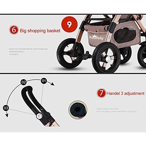  PrinzBaby Stroller/Bassinet + Car Seat - Baby Diaper Bag (Silver Frame)