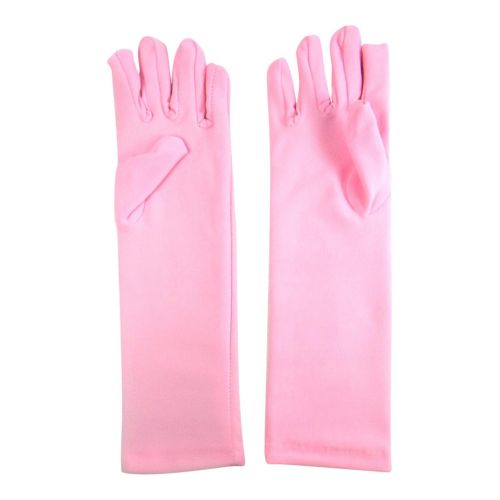  Private Label Girls Tea Party Stretch Polyester Long Dress Gloves Set of 4 Pink Childrens