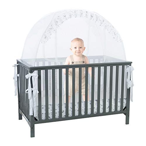  [아마존베스트]1st Baby Safety Baby Crib Safety Pop up Tent: Premium Baby Bed Canopy Netting Cover| See Through Mesh Top Nursery Mosquito Net |Stylish and Sturdy Unisex Infant Crib Tent Net |Protect Your Baby fr