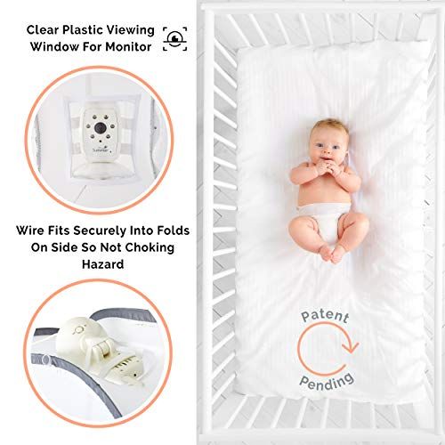  [아마존베스트]1st Baby Safety Grey Baby Canopy Cover -Safety Pop Up Tent  See Through Crib and Nursery Soft Mesh Cover, Net with New Viewing Window - Zippered Safety Top for Mosquito Bites and Falling Protecti