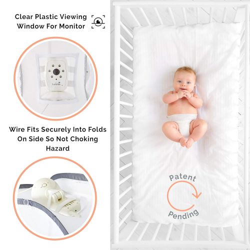  [아마존베스트]1st Baby Safety Grey Baby Canopy Cover -Safety Pop Up Tent  See Through Crib and Nursery Soft Mesh Cover, Net with New Viewing Window - Zippered Safety Top for Mosquito Bites and Falling Protecti