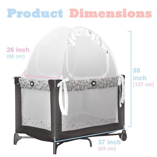  [아마존베스트]1st Baby Safety Baby Pack ‘N Play Safety Pop up Tent: Premium Bed Canopy Netting Cover| See Through Mesh Top Nursery Mosquito Net |Stylish and Sturdy Unisex Infant Tent Net |Protect Your Baby from