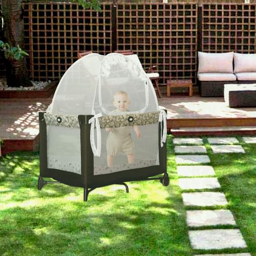  [아마존베스트]1st Baby Safety Baby Pack ‘N Play Safety Pop up Tent: Premium Bed Canopy Netting Cover| See Through Mesh Top Nursery Mosquito Net |Stylish and Sturdy Unisex Infant Tent Net |Protect Your Baby from