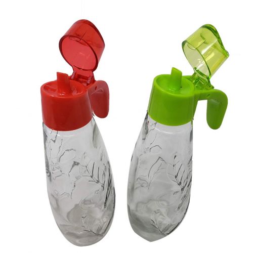  Pro Image Glass Olive Oil & Sauce Bottle Dispenser W/funnel 10 oz. (4 Pack) Colored Lids Cruets