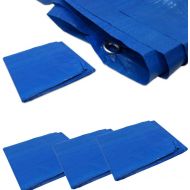 Pro Image Lightweight Camping Tarp for Outdoors Waterproof & Compact 39” x 78” Picnic & Hiking Blue Tarp with Grommets (4 Pack)