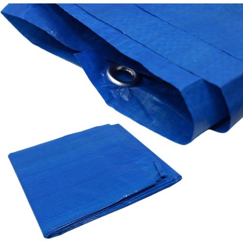  Pro Image Lightweight Camping Tarp for Outdoors Waterproof & Compact 39” x 78” Picnic & Hiking Blue Tarp with Grommets (4 Pack)