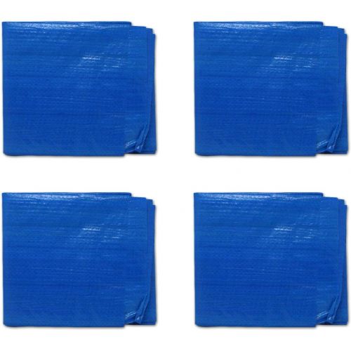  Pro Image Lightweight Camping Tarp for Outdoors Waterproof & Compact 39” x 78” Picnic & Hiking Blue Tarp with Grommets (4 Pack)