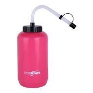 Pro Impact Boxing Hockey Lacrosse Water Bottle - Squeezable Plastic w/Long Straw - Ideal for Baseball Gym Yoga Sports Boxing Cycling Outdoors Football (35.5 Oz.) BPA Free