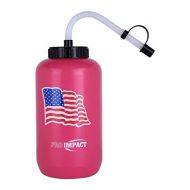 Pro Impact Boxing Hockey Lacrosse Water Bottle - Squeezable Plastic w/Long Straw - Ideal for Baseball Gym Yoga Sports Boxing Cycling Outdoors Football (35.5 Oz.) BPA Free