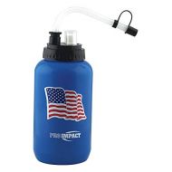 Pro Impact Boxing Hockey Lacrosse Water Bottle Squeezable Plastic w/Long Straw and Spray Cap - Ideal for Baseball Gym Yoga Sports Boxing Cycling Football (35.5 Oz.) BPA Free