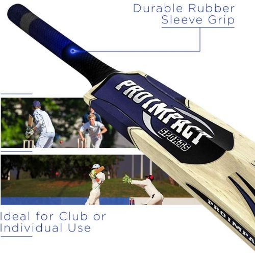  Pro Impact Cricket Bat - Full Size, Lightweight & Strong - Ideal Training or Practice for Home or Club Play