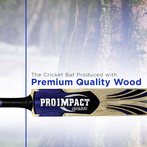  Pro Impact Cricket Bat - Full Size, Lightweight & Strong - Ideal Training or Practice for Home or Club Play