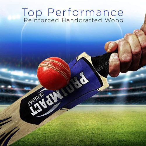  Pro Impact Cricket Bat - Full Size, Lightweight & Strong - Ideal Training or Practice for Home or Club Play