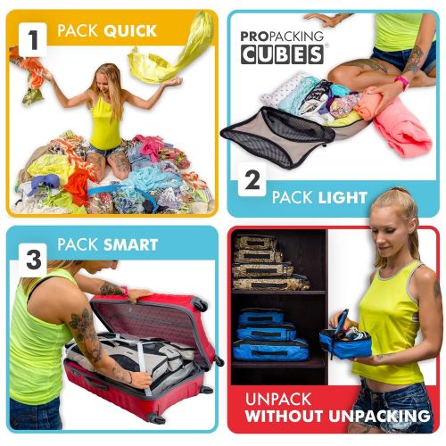  Pro Packing Cubes PRO Packing Cubes for Travel - Luggage Organizer Bags, Accessories - Ultralight