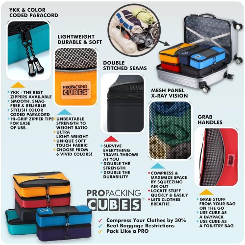  Pro Packing Cubes PRO Packing Cubes for Travel - Luggage Organizer Bags, Accessories - Ultralight