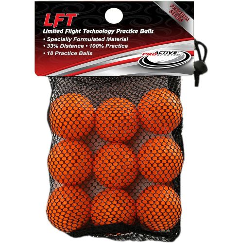  ProActive Sports LFT Limited Flight Technology Practice Golf Balls (18 Orange Soft Balls)