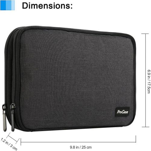  [아마존베스트]ProCase Travel Gadget Organizer Bag, Portable Tech Gear Electronics Accessories Storage Carrying Pouch for Cords USB Cables SD Cards MP3 Player Hard Drive Power Bank -Black