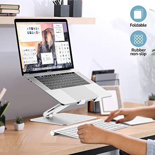  ProCase Adjustable Laptop Stand, Ergonomic Aluminum Laptop Holder, Portable Laptop Riser Notebook Computer Stand for MacBook Pro/Air Surface Dell Lenovo Laptops up to 15.6-Inch - S