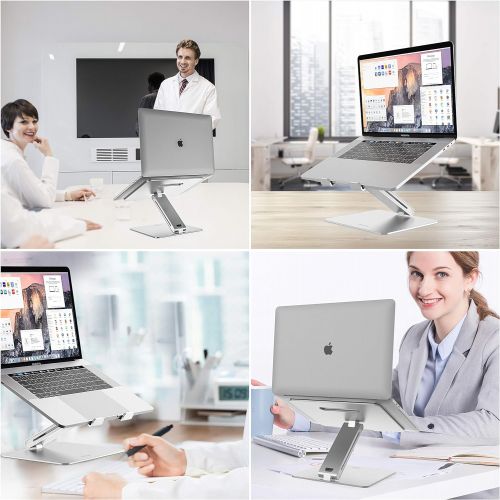  ProCase Adjustable Laptop Stand, Ergonomic Aluminum Laptop Holder, Portable Laptop Riser Notebook Computer Stand for MacBook Pro/Air Surface Dell Lenovo Laptops up to 15.6-Inch - S
