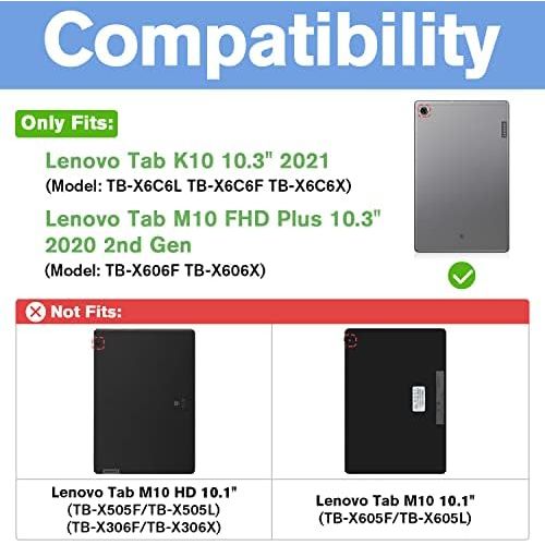  ProCase Lenovo Tab K10 2021/M10 FHD Plus Case 10.3 Inch (2020 2nd Gen), Slim Stand Protective Folio Case Smart Cover for 10.3 Tab K10 TB-X6C6L TB-X6C6F TB-X6C6X/M10 Plus FHD TB-X60