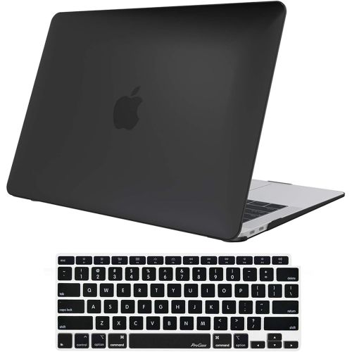  [아마존베스트]ProCase MacBook Air 13 Inch Case 2020 2019 2018 Release A2337 M1 A2179 A1932, Hard Case Shell Cover for MacBook Air 13-inch Model A2179 A1932 with Keyboard Skin Cover Black