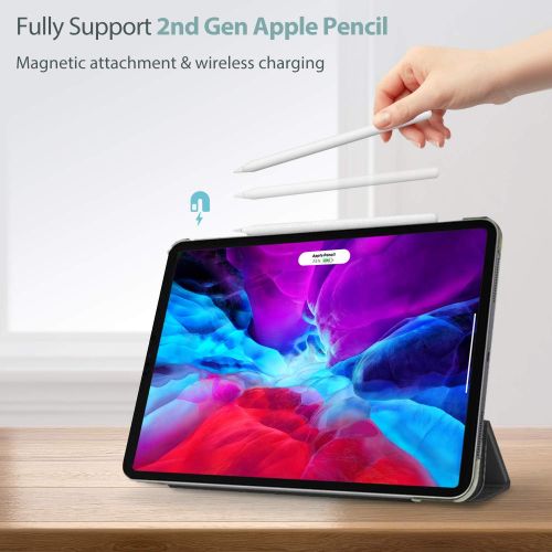  [아마존베스트]ProCase iPad Pro 12.9 Case 4th Generation 2020 & 2018, [Support Apple Pencil 2 Charging] Slim Stand Hard Back Shell Smart Cover for iPad Pro 12.9 4th Gen 2020 / iPad Pro 12.9 3rd G
