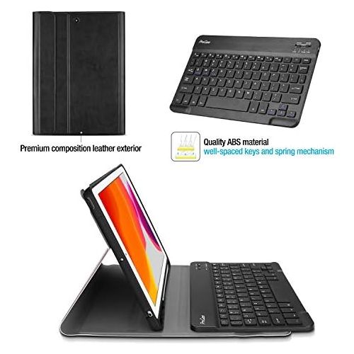  [아마존베스트]ProCase New iPad 10.2 8th 7th Generation 2020 2019 Keyboard Case, Slim Leather Folio Smart Cover with Magnetically Detachable Wireless Keyboard for 10.2 inch iPad 8 / iPad 7 -Black