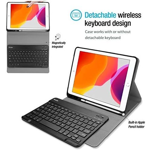  [아마존베스트]ProCase New iPad 10.2 8th 7th Generation 2020 2019 Keyboard Case, Slim Leather Folio Smart Cover with Magnetically Detachable Wireless Keyboard for 10.2 inch iPad 8 / iPad 7 -Black