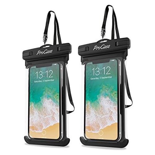  [아마존베스트]ProCase Universal Waterproof Case Cellphone Dry Bag Pouch for iPhone 12 Pro Max 11 Pro Max Xs Max XR XS X 8 7 6S Plus SE 2020, Galaxy S20 Ultra S10 S9 S8/Note 10 9 up to 6.9 -2 Pac