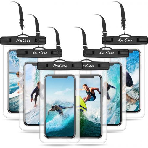  [아마존베스트]ProCase Universal Waterproof Pouch Cellphone Dry Bag Underwater Case for iPhone 12 11 Pro Max Xs Max XR 8 7 SE 2020 Galaxy S20 up to 6.9, Waterproof Phone Case for Beach Snorkeling