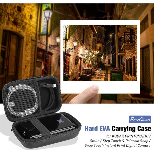  ProCase Carrying Case for Kodak PRINTOMATIC/Smile/Step Touch & Polaroid Snap/Snap Touch Instant Print Digital Camera, Hard EVA Travel Case Protective Bag ?Black