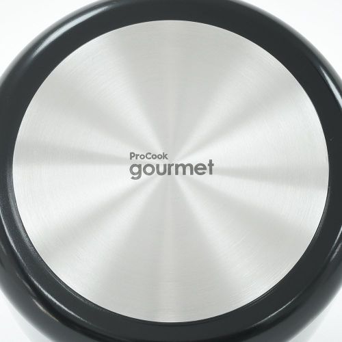  ProCook Gourmet Non-Stick Kochgeschirr - mit Deckel - Induktion - Topfset - mit Antihaftbeschichtung - mit Abgiessdeckel aus Glas und Schuettrand - Stay-Cool Silikongriff - 6-teilig