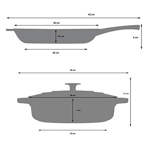  ProCook | Cast Iron Roasting Pan | Suitable for Induction | Enamelled | Roaster | Stewing Pot | 20 cm Diameter | 2.7 L Volume | Round |