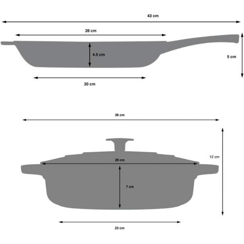  ProCook | Cast Iron Roasting Pan | Suitable for Induction | Enamelled | Roaster | Stewing Pot | 20 cm Diameter | 2.7 L Volume | Round |