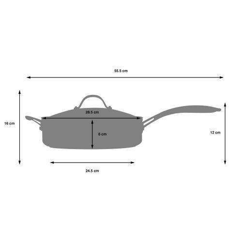  ProCook Professional Anodised | Sautepfanne und Pfanne | mit Deckel | mit Antihaftbeschichtung | Induktion | Bratpfanne | Cooltouch Griffe | Kochgeschirr | Schmorpfanne |