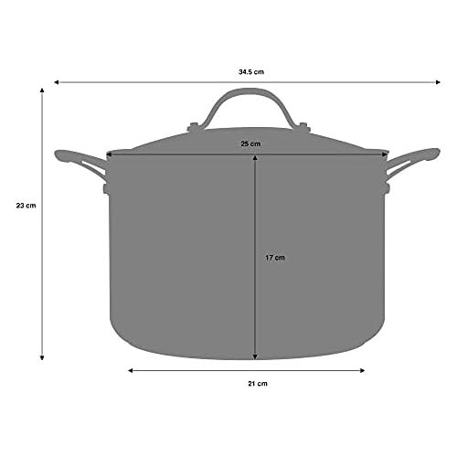  ProCook Professional Ceramic | Fleischtopf mit Deckel | mit Keramikbeschichtung | Induktionskochtopf | Kochtopf | Induktion | 24 cm Ø | 7,2 l Volumen