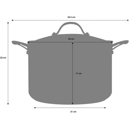  ProCook Professional Ceramic | Fleischtopf mit Deckel | mit Keramikbeschichtung | Induktionskochtopf | Kochtopf | Induktion | 24 cm Ø | 7,2 l Volumen