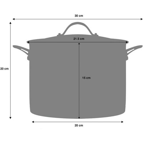  ProCook Professional Ceramic | Fleischtopf mit Deckel | mit Keramikbeschichtung | Induktionskochtopf | Kochtopf | Induktion | 20cm | 4,4 l