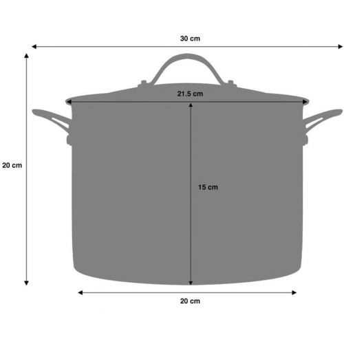  ProCook Professional Ceramic | Fleischtopf mit Deckel | mit Keramikbeschichtung | Induktionskochtopf | Kochtopf | Induktion | 20cm | 4,4 l