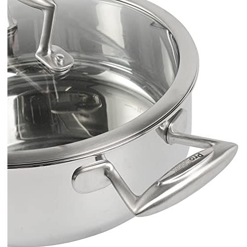  ProCook Elite Tri-Ply - niedriger Bratentopf - Edelstahl - Brater - Induktion - Schmortopf - CoolTouch Griff - mit Deckel - 28 cm - 6,2 l Volumen