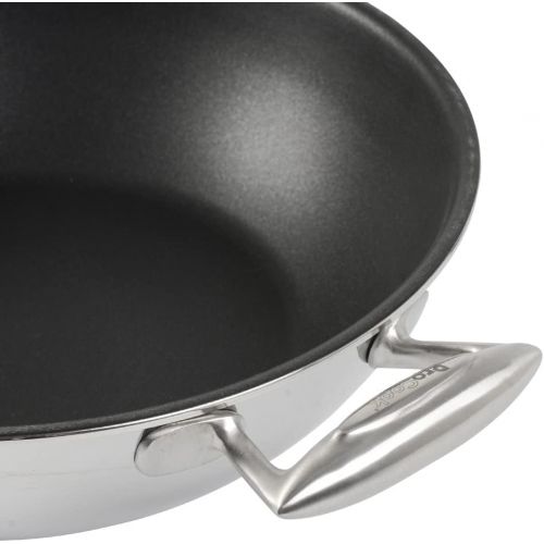  ProCook Elite Tri-Ply Wok - 28 cm - mit Deckel - mit Antihaftbeschichtung - Wokpfanne - Edelstahl - Induktion - mit gehartetem Glasdeckel und hitzebestandigem Griff - beschichteter