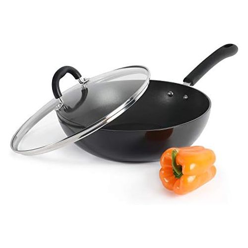  ProCook Gourmet Non-Stick Wok - mit Deckel - Induktion - 28 cm - Wokpfanne - mit Antihaftbeschichtung - Stay-Cool Silikongriff